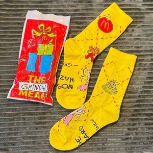 McDonald's Yellow Grinch Socks